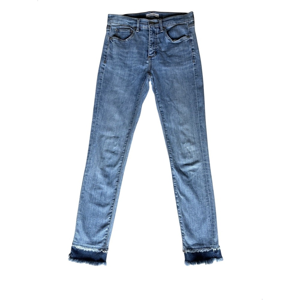 Loft Skinny Denim Jeans Women's Size 26 Raw Frayed Hem‎ Mid Rise Pockets Fringe